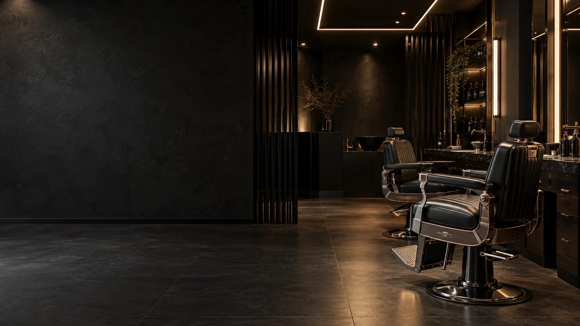 A Blackhorse Barber chair and cutting floor